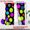 2pcs, 2D FLAT PRINTING Curtains (Without Rod) Colorful Baseballs Christmas Festival Fashion Curtains Versatile Polyester
