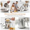 1.8 L /61 oz Fat Container Stainless Steel Oil Strainer Pot Container Jug with Filter Grease Fat Storage Can for Kitchen Cooking