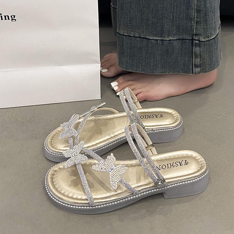 Sandals Women's Summer New Temperament with Skirt Slippers Women's Beach Shoes