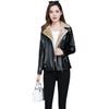 Leather jacket women's fleece thickened short slim and thin autumn and winter new fur integrated mother outfit