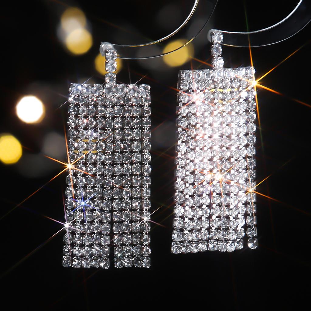 Personalized bright and shiny square earrings