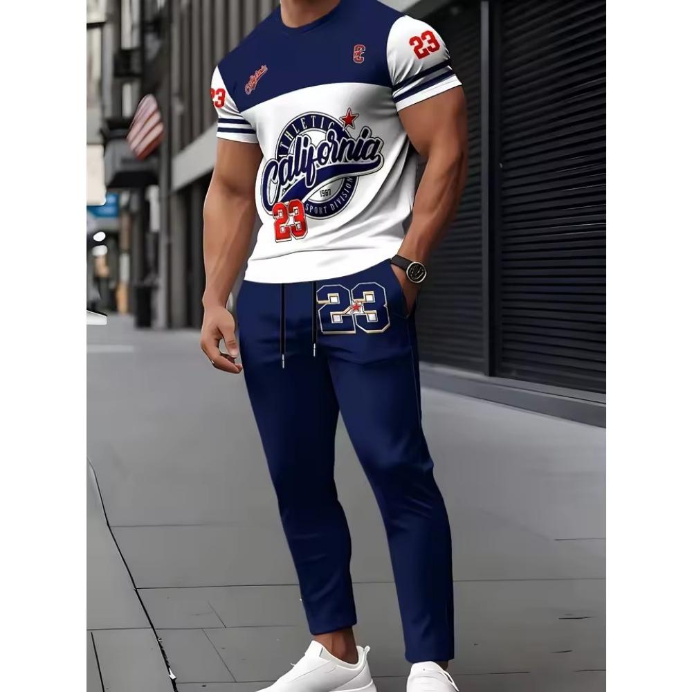2026 Summer Men's Suit with 3D Printed Pattern Breathable Lightweight Comfortable Leisure Sports Outdoor Men's Clothing