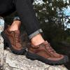 Men's Cowhide Boots Outdoor Non-slip Sports Ankle Boots Thickened Mountaineering Low-top Shoes Short Boots