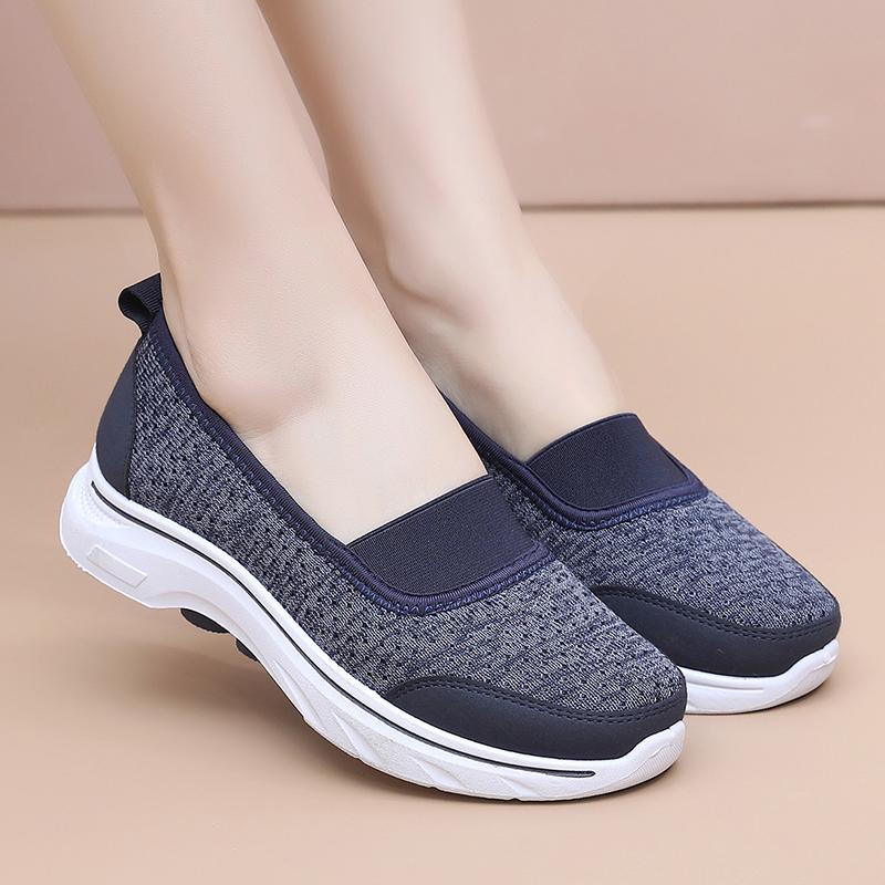 Fashion 2025 Summer New Women's Casual Shoes Summer Breathable Mesh Flat Shoes Women's Comfortable and Lightweight Thick-Soled