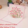 Pop Up 3D Bouquet Greeting Card Postcard Father's Valentine's March 8t Mother's Day Blessings National Day Creative Cards Gift