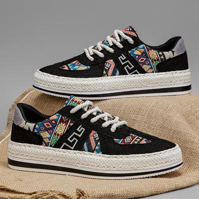 Canvas Shoes New Fashion Summer Shoes Comfortable Flat Canvas Shoes Men's Street Lace-up Fisherman Shoes Casual Men's Shoes