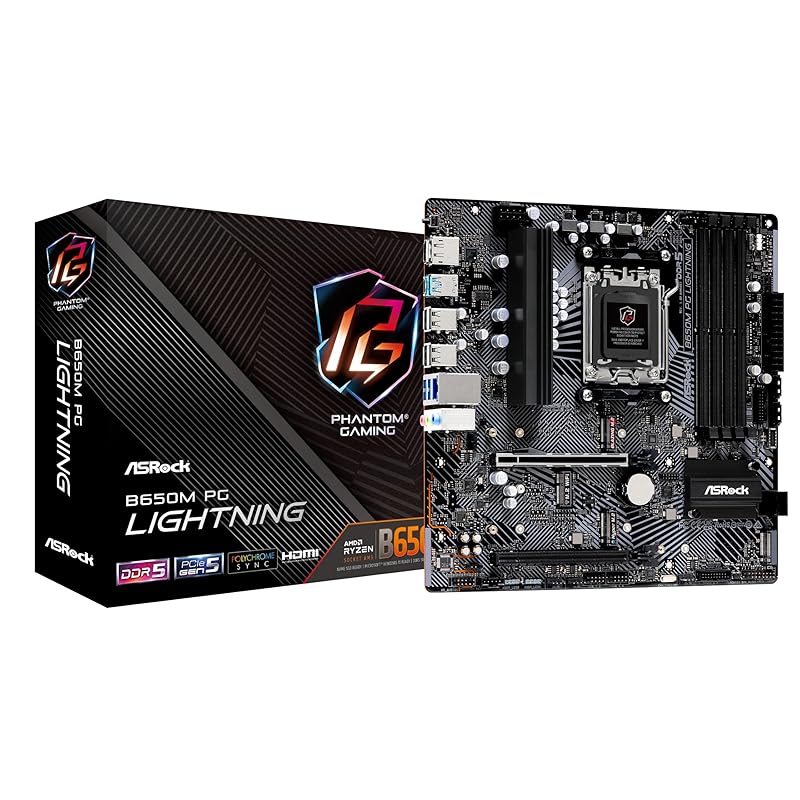 

ASRock motherboard B650M PG Lightning AMD Ryzen 7000 series CPU compatible (Soket AM5) B650 Micro ATX [Domestic authorized distributor product]