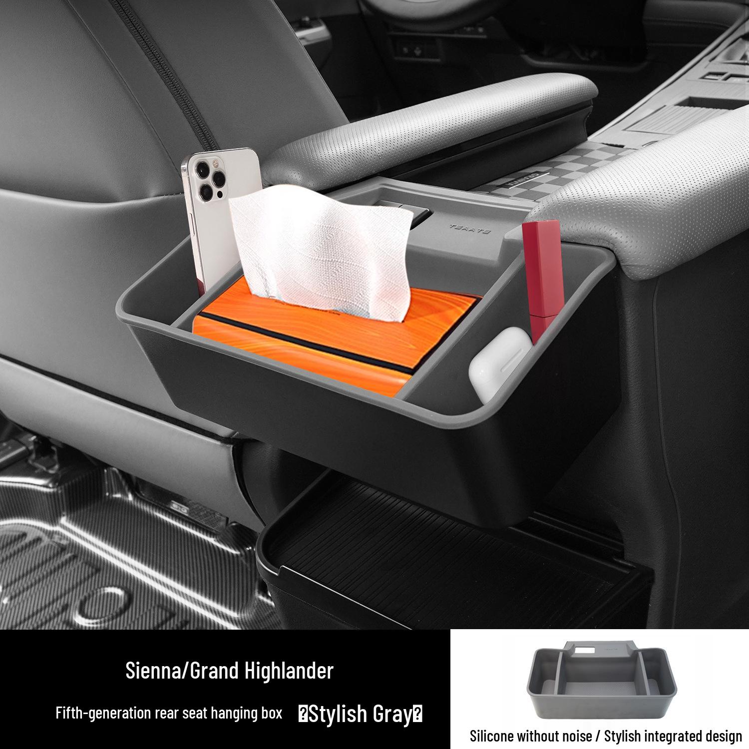 

Gravelia Sienna Rear Seat Silicone Cup Holder & Tissue Storage Organizer
