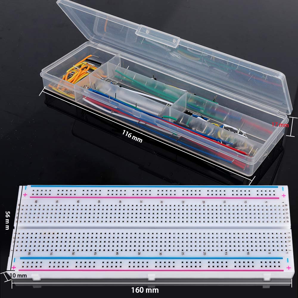 LEOBRO Breadboard Jumper Wire Kit 830 Points Solderless Breadboard Wire for Breadboard 14 Types