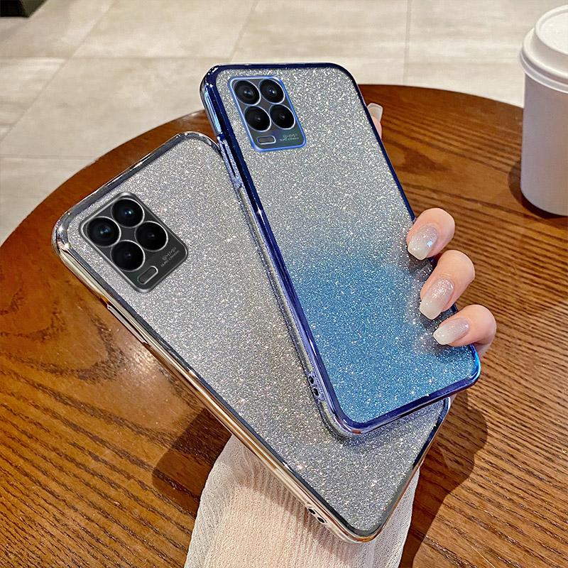 Luxury Glitter Soft Bumper Bling Case For Realme 9 Pro 9i 8 10 4G Colorful Girls' Phone Protection Cover funda For Realme 8 Pro