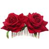 Festival Red Rose Hairpin Wedding Accessories Bridal Flower Hair Comb Bridesmaid Hair Jewelry