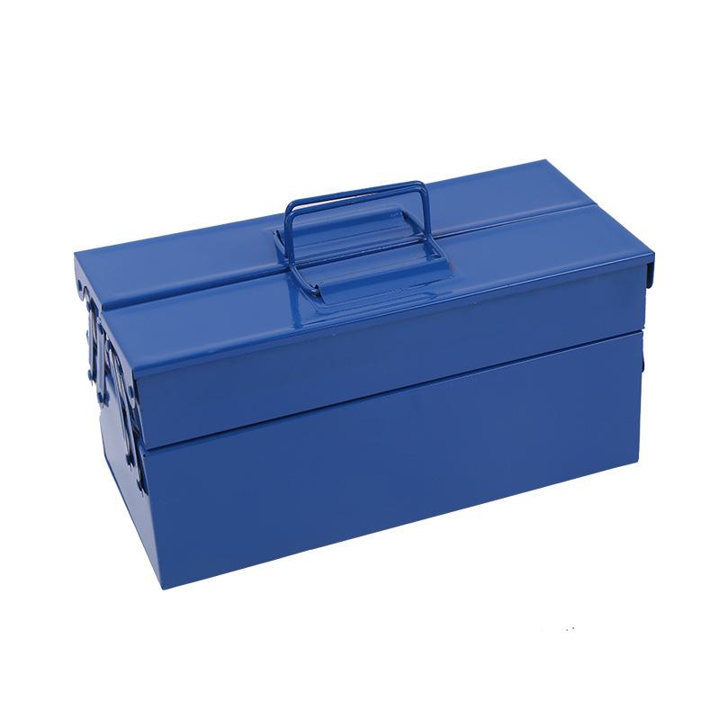 Thickened Double-Layer Metal Toolbox with Three-Layer Folding Design
