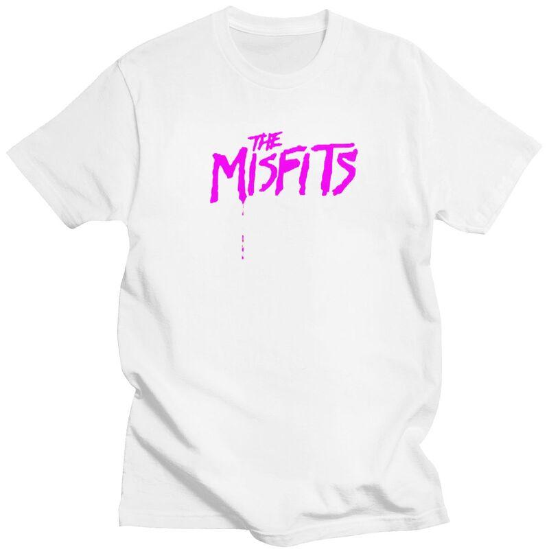 Custom Horror Punk Rock Misfits Skull T Shirts for Men Pure Cotton Tee Tops Tshirt Casual Tshirt