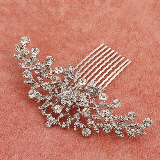 Elegant Rhinestone Inlaid Women Hairpin Wedding Banquet Bridal Comb Headdress
