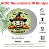 2D Flat, 1pc Retro Bohemian Style Aluminum Halloween Wall Decor Plaque - Round Witch Hat, Bat, Pumpkin And Metal Sign with "Happy Halloween" Quote