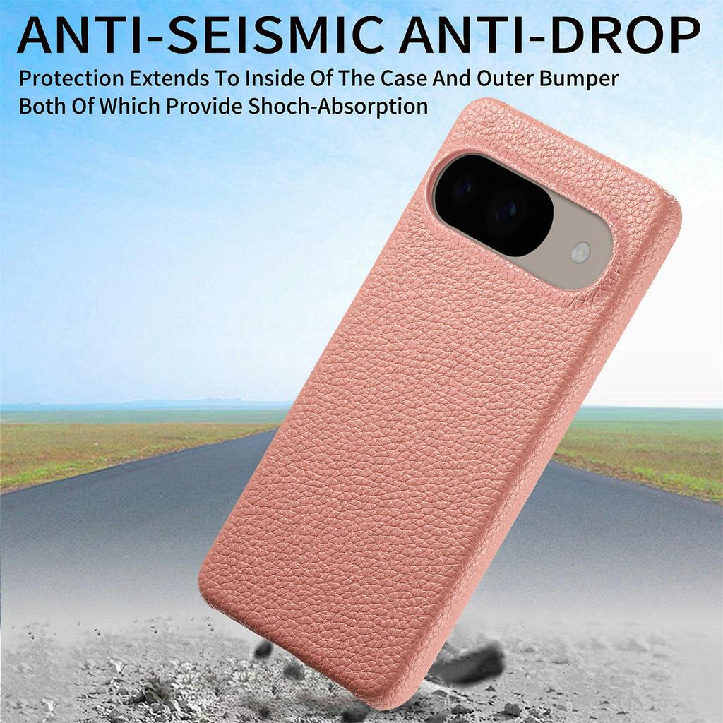Pour Google Pixel 9 Pro/Pixel 9 Coque Arrière Texture Litchi Cuir PU Coque Rigide PC