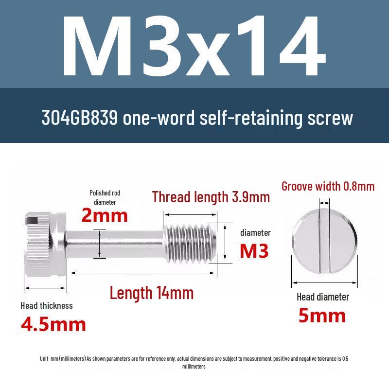 Yigu 304 Anti-Loosening Knurled Head Captive Screw with Anti-Slip Design