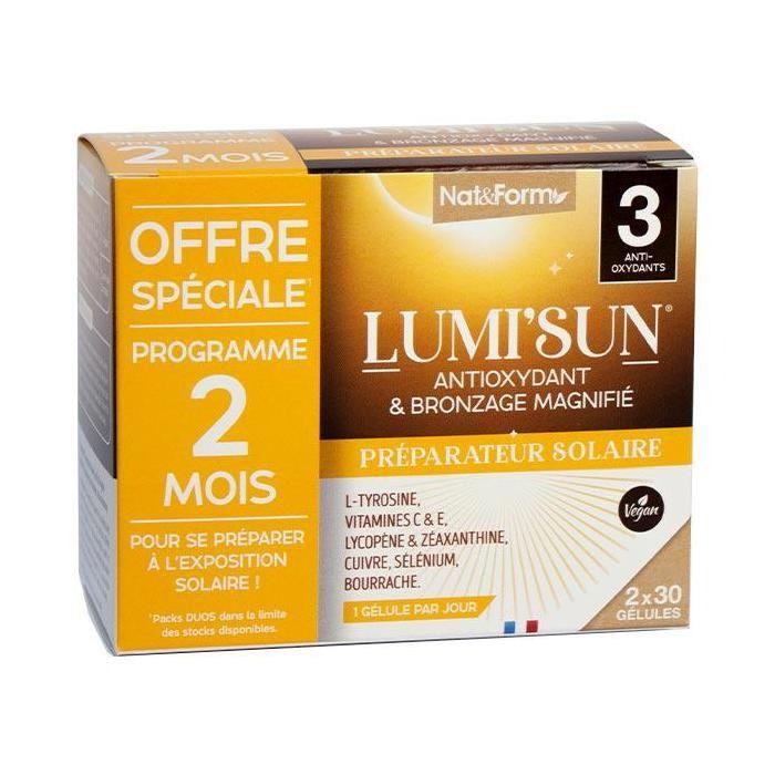 Nat Form Lumi#039;Sun Préparateur Solaire Duo 60 Gélules