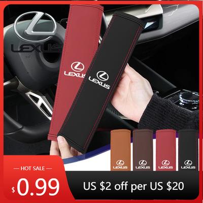 Interior Stickers Car Seat Belt Cushion Safety Belt Leather Shoulder Protector Pad For F SPORT ES RX NX LS UX LM LX GX LC