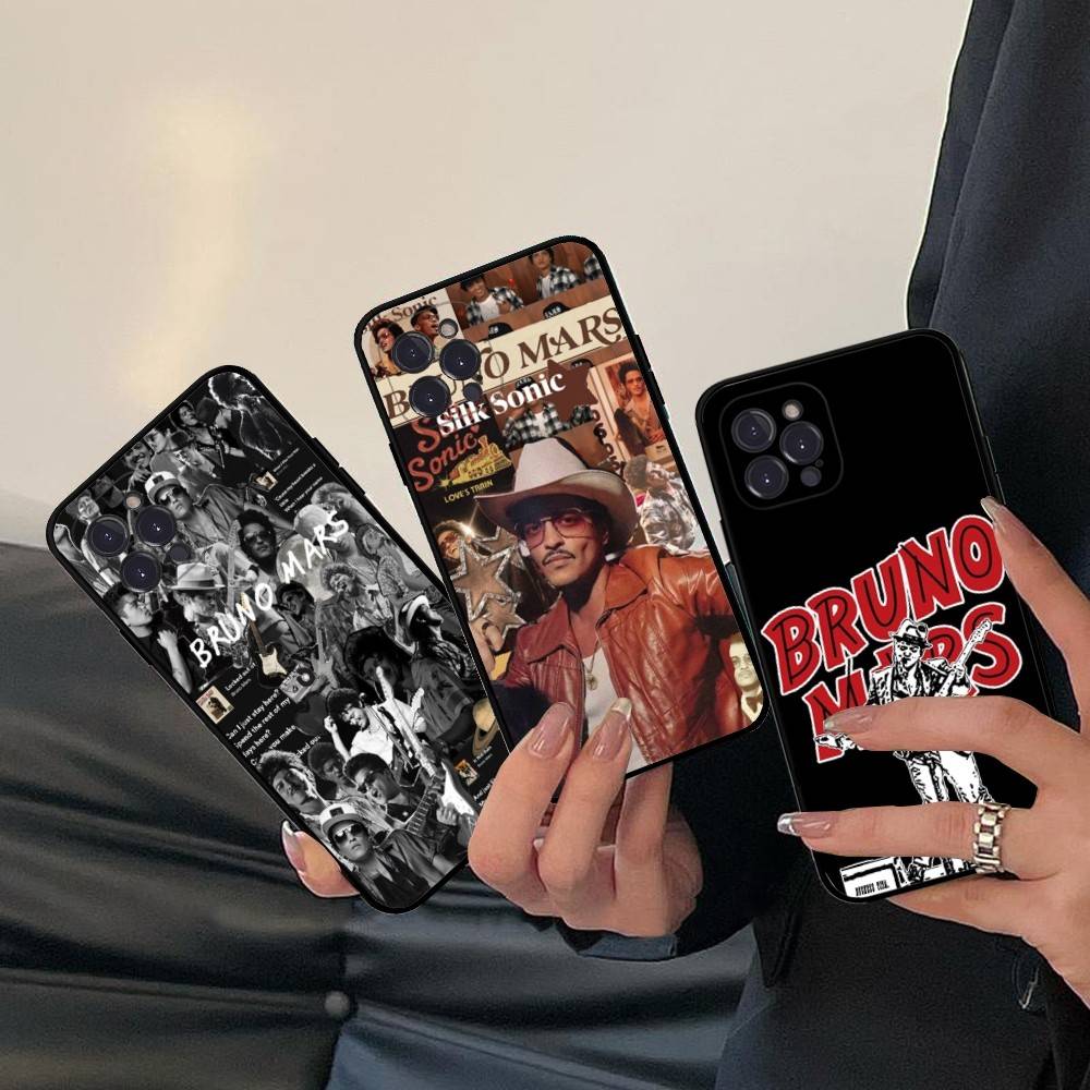 B-Bruno M-Mars Singer Phone Case For Iphone 17 16 15 14 13 12 11 Pro Max Plus Black Shell Cover Case