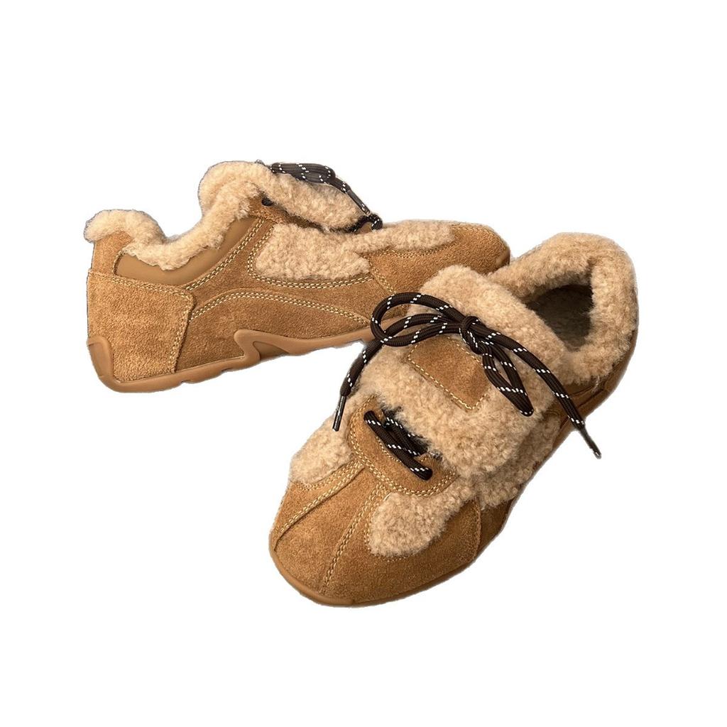 2025 Will Increase the Height In the Winter, New German Training Shoes, Women's Shoes, Velvet Cotton Forrest Gump Shoes, Fashionable and Versatile W