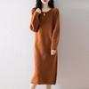 Women Sweater Dress 100% Wool MODERN NEW SAGA O-neck Knit Long Pullover Winter Jumpers Wool Long Dress Female