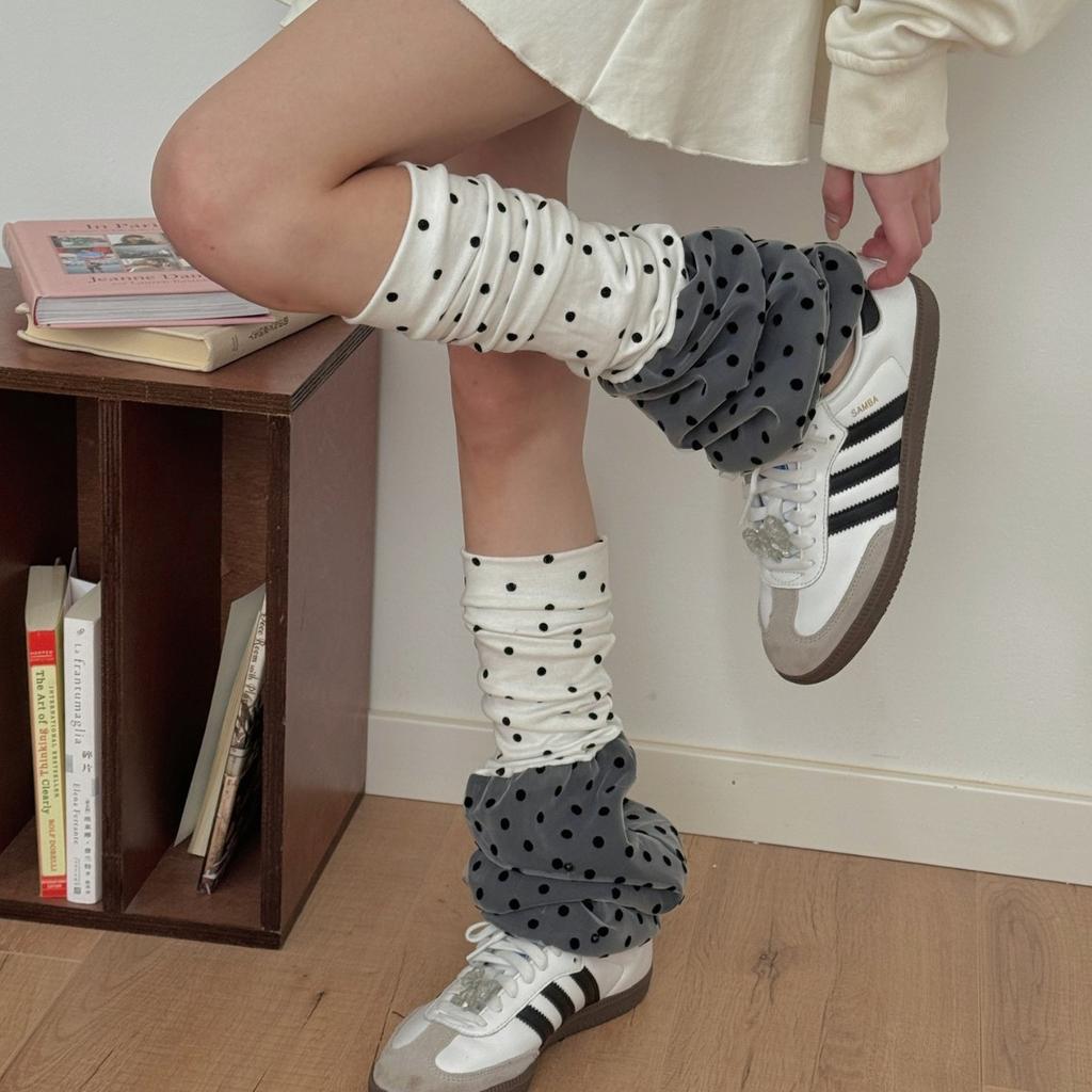 Y2K Girls Polka Dot Leg Warmers Sweet Niche Design Collgege Style Lolita Cute Long Stockings Fashion Versatile Middle Tube Socks