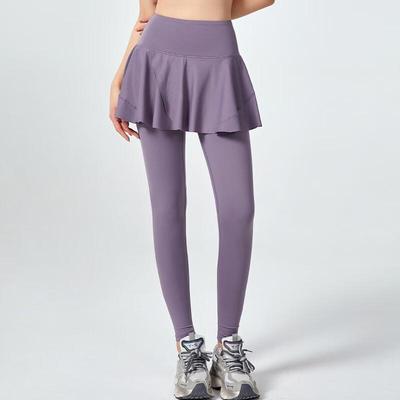 Longchan Women's High-Waist Skirted Yoga Leggings
