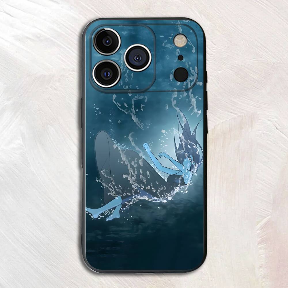 Falling Deep Sea Black Phone Case For IPhone 17 16 15 14 13 12 13 12 11 Pro Max Plus XS XR Silicone Soft Back Cover
