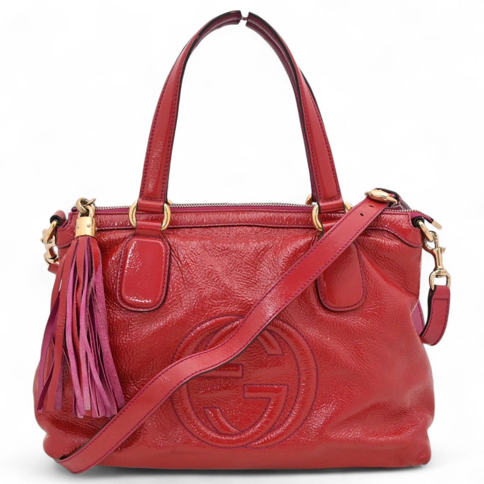 

Auth GUCCI Soho Interlocking G 2way Bag Leather gu5329mi