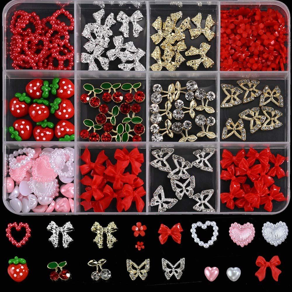 Glass Crystal 3D Fingernail Rhinestones Mixed Shape DIY Nail Art Decorations  for Women