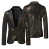 Herrenanzug, Smoking, Partymantel, Pailletten, Gentleman-Blazer, Jacke, Ein-Knopf-Anzug