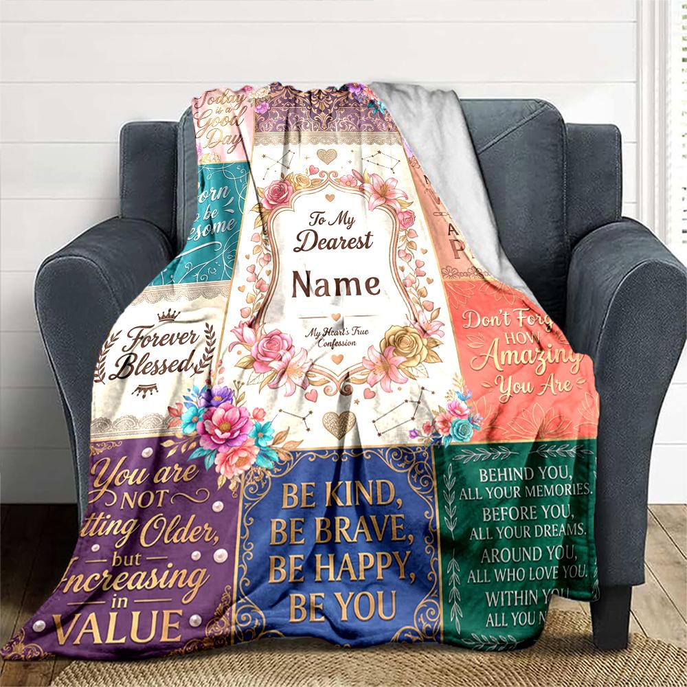 Believe Inspire Empower Yourselfcustomize Your Name Blanket Warm Comfortable And Soft Blankets Are Suitable For Home Lunch Break Blanket Office Sofa
