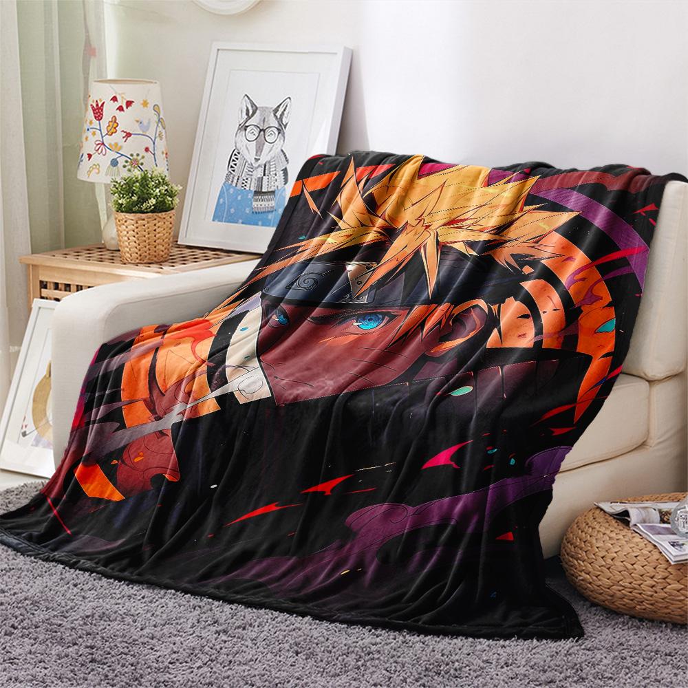 Naruto (Color Background) Print Flannel Blanket, High quality Comfortable for All Seasons, Home Decor, Warmth and Comfort