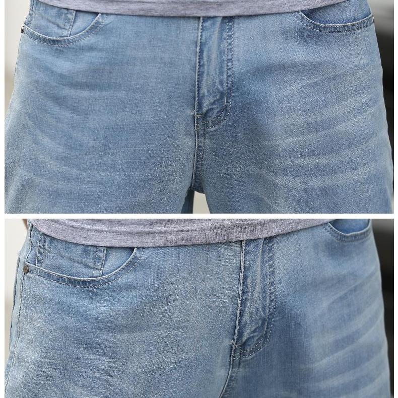 Sommer Frühling Weich Herren Jeans Mode Locker Gerade Hosen Taille Lässige Hosen Übergröße 28-30