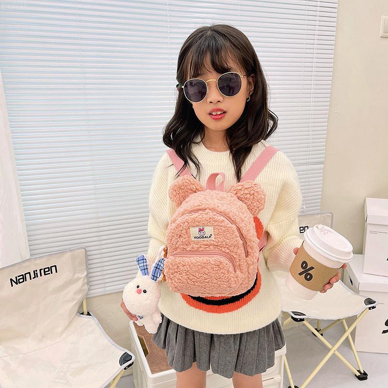 Adorable Plush Rabbit And Bear Backpack For Kids In Soft Waterproof Material