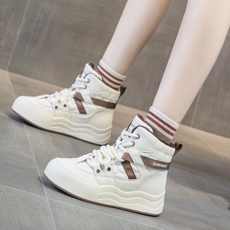 Internet celebrity snow boots women's winter new thick sole heightening thick velvet student Korean version velvet warm cotton shoes