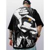 Men's fashion anime printed short sleeved T-shirt