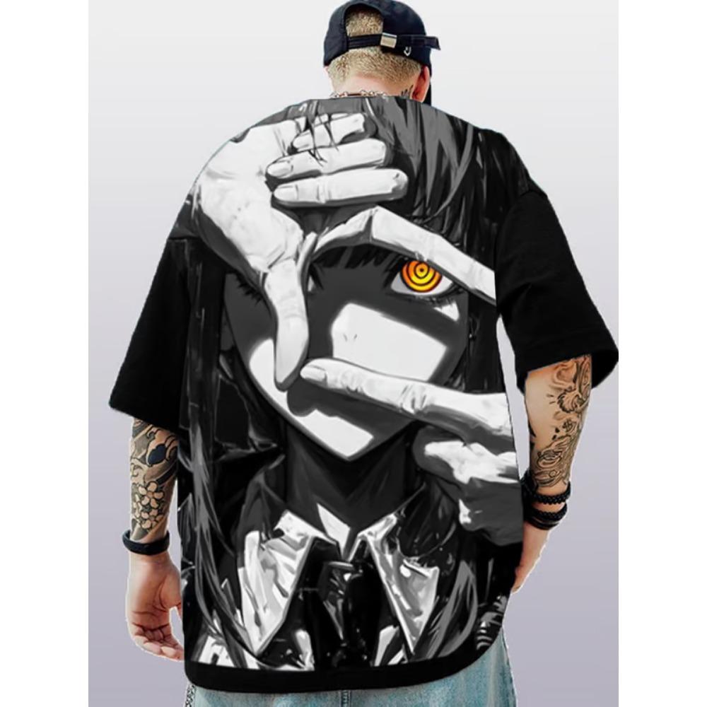 Men's fashion anime printed short sleeved T-shirt