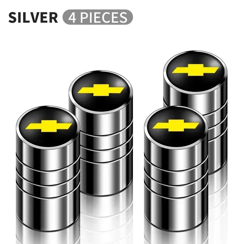 Lcnd9 4Pcs Car Logo Wheel Tire Valve Stem Caps Cover For Chevrolet Silverado Impala Malibu Equinox Cruze Camaro Cavalier Blazer