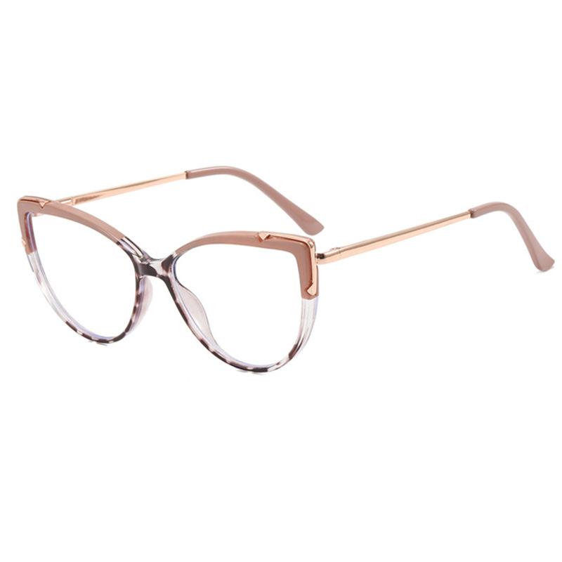 New Retro Fashion Anti Blue Light Cat Eye Glasses Frame For Women TR90 High Quality Clear Lens Reading Trending Eyeglassses