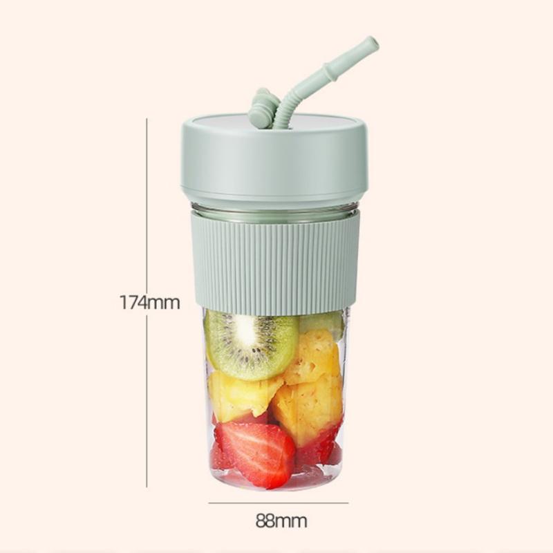 350ML Mini Home Electric Juicer Bærbar USB-lading med halmjuicekopp fruktmaskin