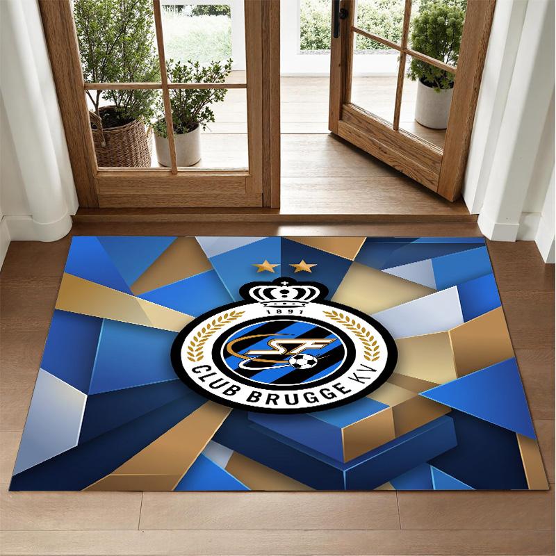 Club Brugge FC Design Crystal Velvet Rug Soft Decorative Mat for Bedroom Entrance