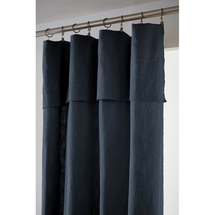 Rideau ajustable + 8 anneaux pince "Sixtine" 140 x 270 cm - Sixtine Minuit - 1 Panneau ajustable 140 x 270 cm