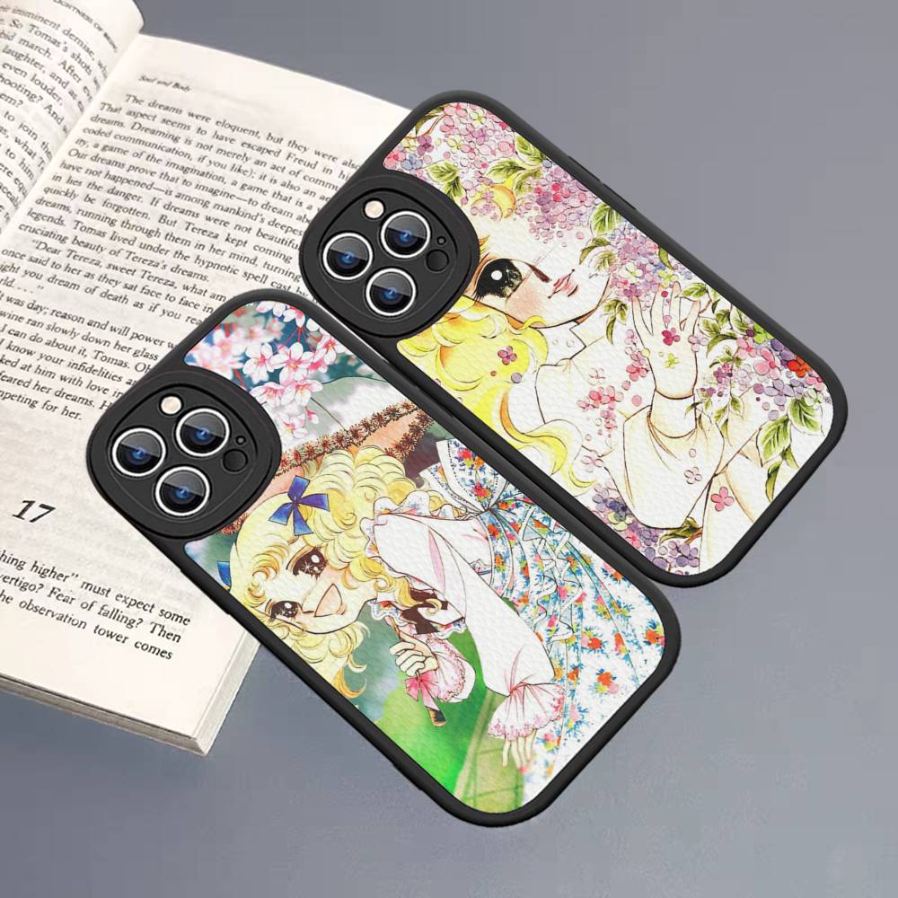 Manga Candy Phone Case For IPhone 16 15 14 13 12 11 Pro Max Plus Leather Soft Cover