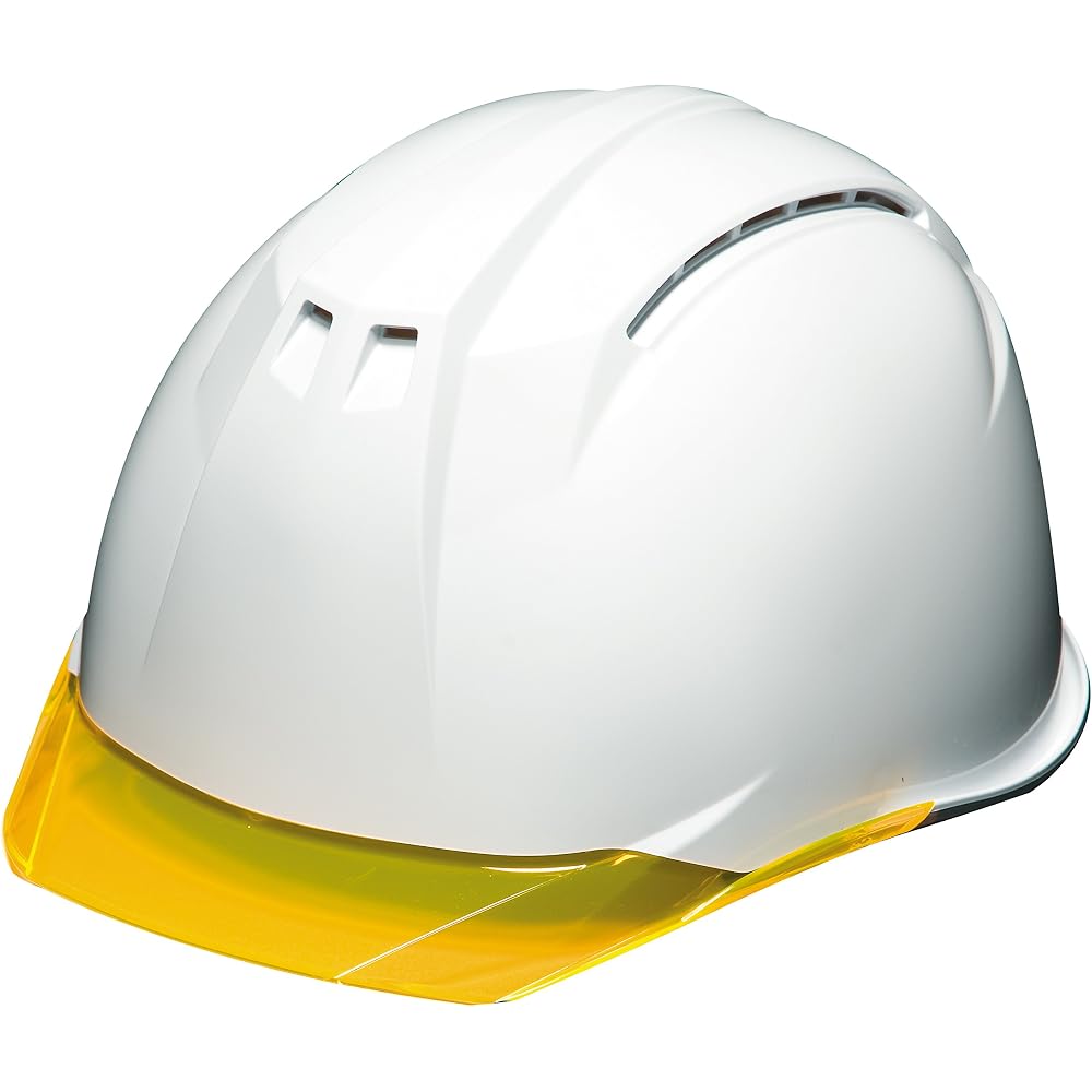 DIC AA11EVO-CW Helmet with Ventilation Holes, Clear Visor, Styrofoam Liner White/Fluorescent Orange