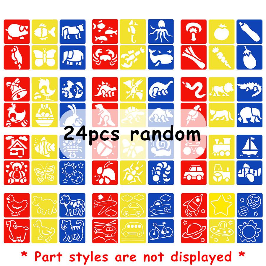 6/12/24Pcs Painting Stencils Reusable Sea Animal & Easter Theme Drawing Templates for DIY Crafts Creative Painting Art Projects