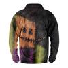 Herren Casual Fashion Weihnachtsdruck Kapuzenpullover Breiter Herren Loose Button Stand Collar Kapuzenpullover