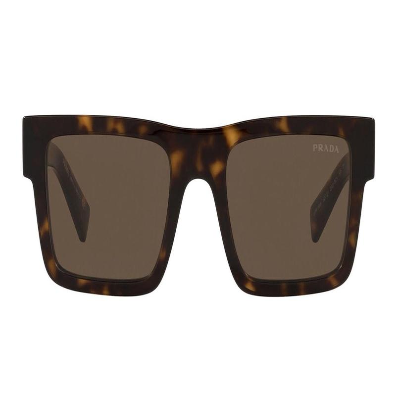 Prada Trendige, modische und lässige rechteckige Plate-Sonnenbrille, braun, unisex
