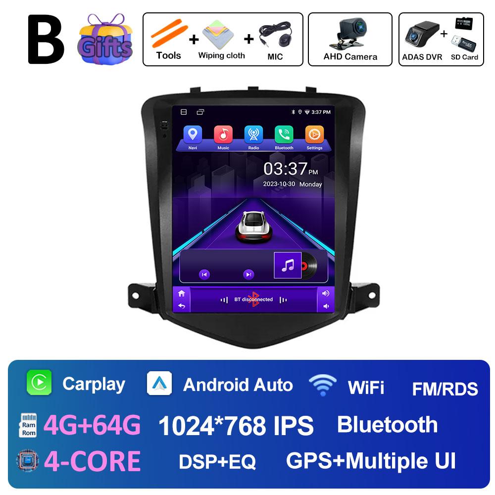 For Chevrolet Cruze 2008 2009 2010 2011 2012 2013 - 2019 Android 14 Wireless Carplay Navigation GPS Bluetooth WIFI Accessories